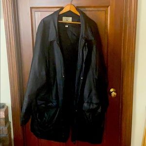 Leather quilted coat